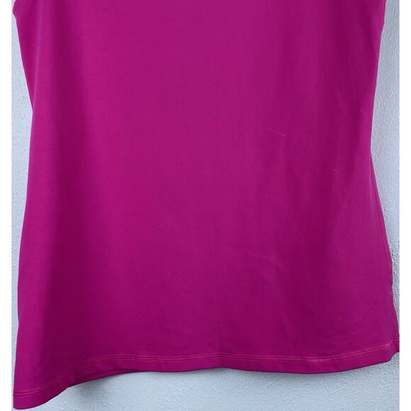 Wmns Lululemon Athletica Sz 12 Pink White Trim Stretchy Versatile Tank Top - Picture 5 of 9